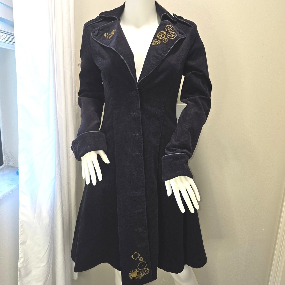 Doctor Who BBC Hot Topic Exclusive Long‎ Corduroy Coat Small TARDIS Print